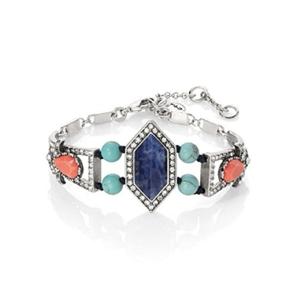 Chloe + Isabel Geometric Silver and Blue Bracelet